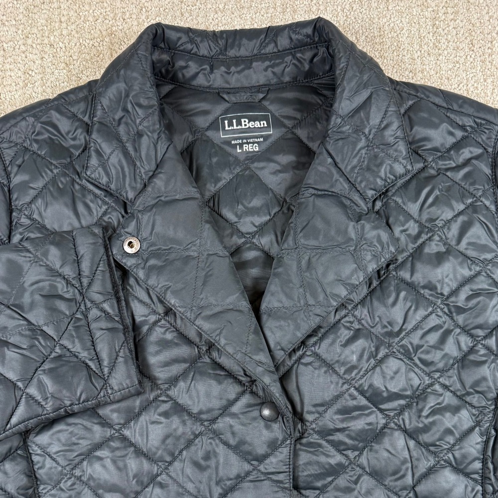 LL Bean Womens Large Black Quilted Insulated Puffer Jacket 291772